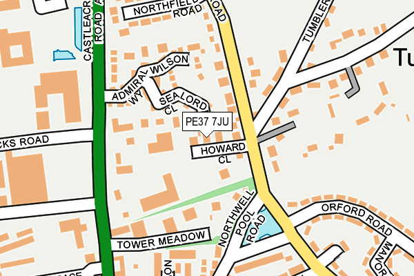 PE37 7JU map - OS OpenMap – Local (Ordnance Survey)