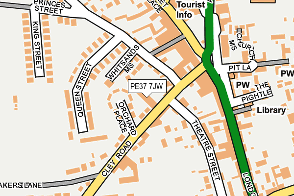 PE37 7JW map - OS OpenMap – Local (Ordnance Survey)