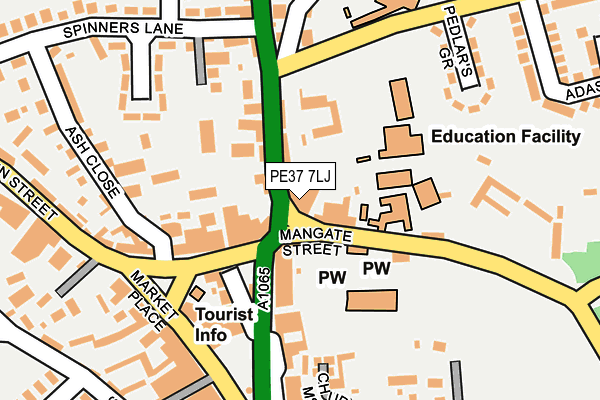 PE37 7LJ map - OS OpenMap – Local (Ordnance Survey)
