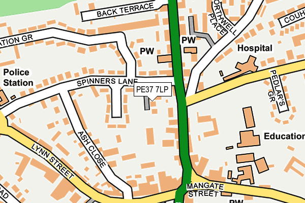 PE37 7LP map - OS OpenMap – Local (Ordnance Survey)