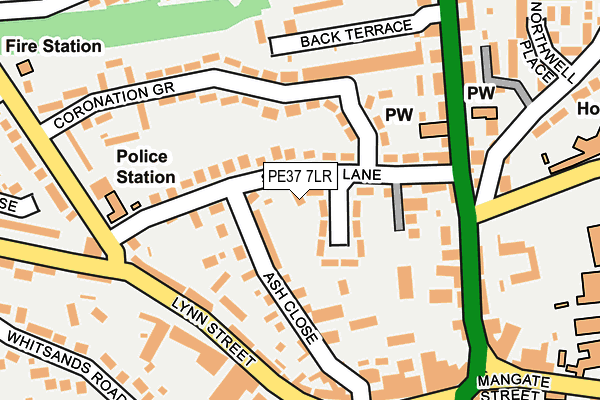 PE37 7LR map - OS OpenMap – Local (Ordnance Survey)