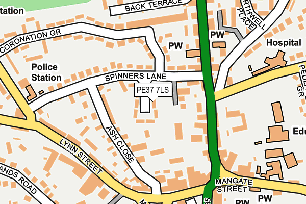 PE37 7LS map - OS OpenMap – Local (Ordnance Survey)