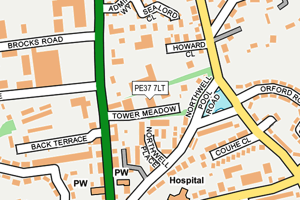 PE37 7LT map - OS OpenMap – Local (Ordnance Survey)