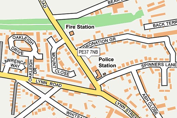PE37 7NB map - OS OpenMap – Local (Ordnance Survey)