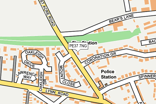 PE37 7NG map - OS OpenMap – Local (Ordnance Survey)