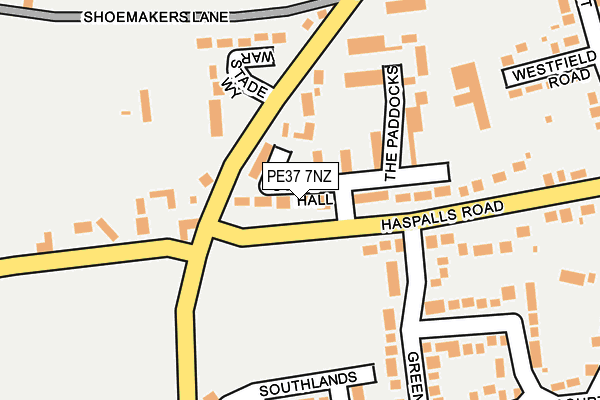 PE37 7NZ map - OS OpenMap – Local (Ordnance Survey)