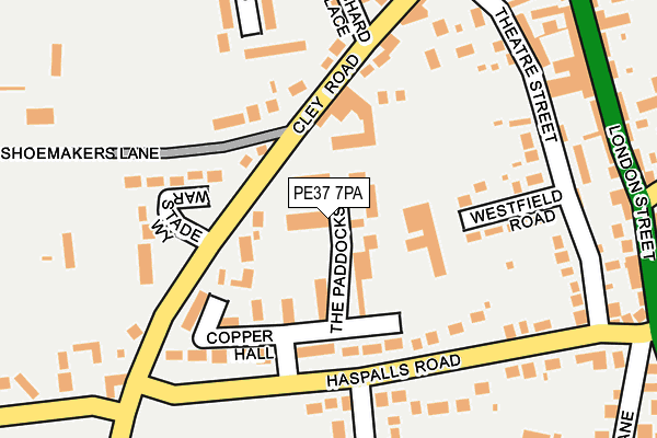 PE37 7PA map - OS OpenMap – Local (Ordnance Survey)