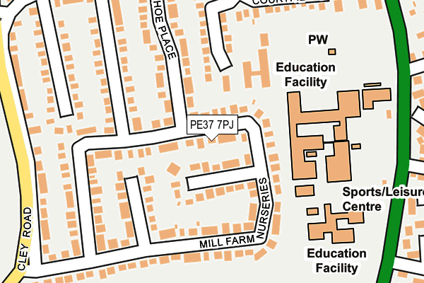 PE37 7PJ map - OS OpenMap – Local (Ordnance Survey)