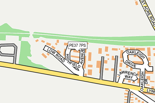 PE37 7PS map - OS OpenMap – Local (Ordnance Survey)