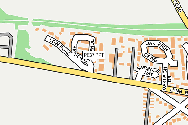 PE37 7PT map - OS OpenMap – Local (Ordnance Survey)