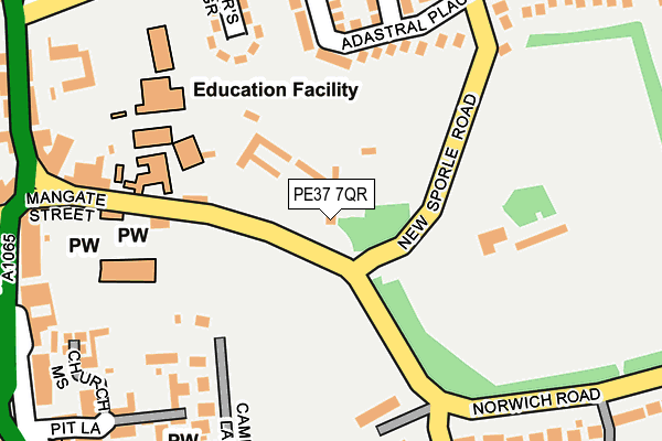 PE37 7QR map - OS OpenMap – Local (Ordnance Survey)