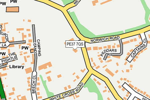 PE37 7QS map - OS OpenMap – Local (Ordnance Survey)