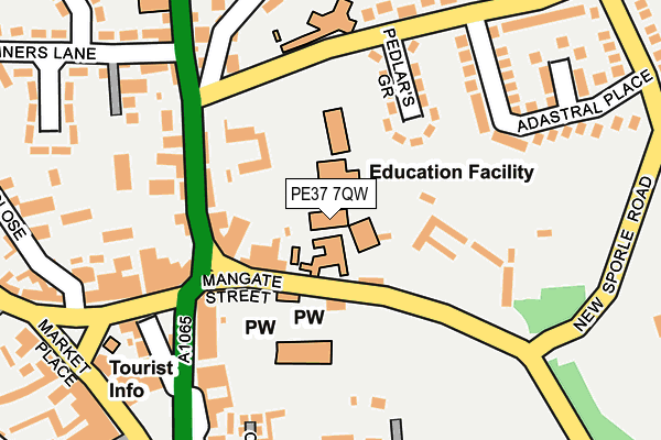 PE37 7QW map - OS OpenMap – Local (Ordnance Survey)