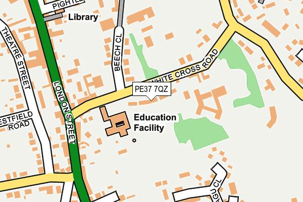 PE37 7QZ map - OS OpenMap – Local (Ordnance Survey)