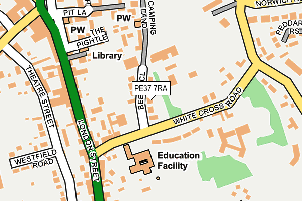 PE37 7RA map - OS OpenMap – Local (Ordnance Survey)