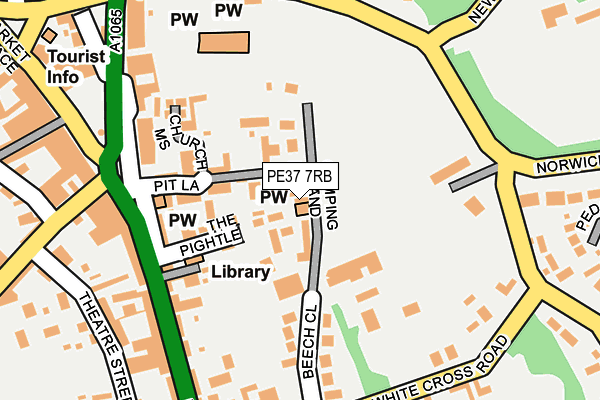 PE37 7RB map - OS OpenMap – Local (Ordnance Survey)