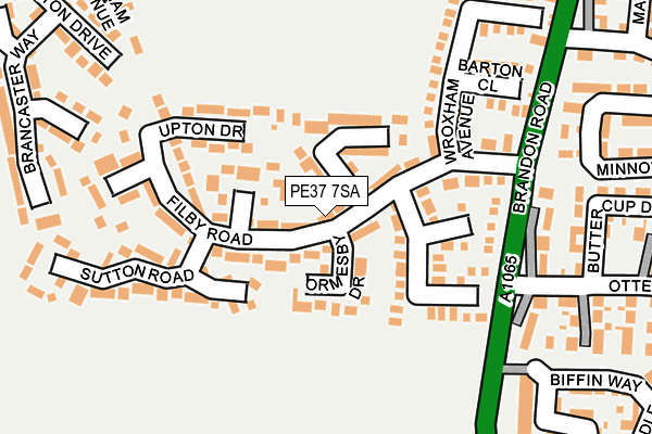 PE37 7SA map - OS OpenMap – Local (Ordnance Survey)