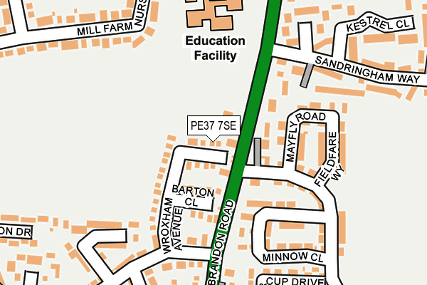 PE37 7SE map - OS OpenMap – Local (Ordnance Survey)
