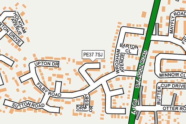 PE37 7SJ map - OS OpenMap – Local (Ordnance Survey)
