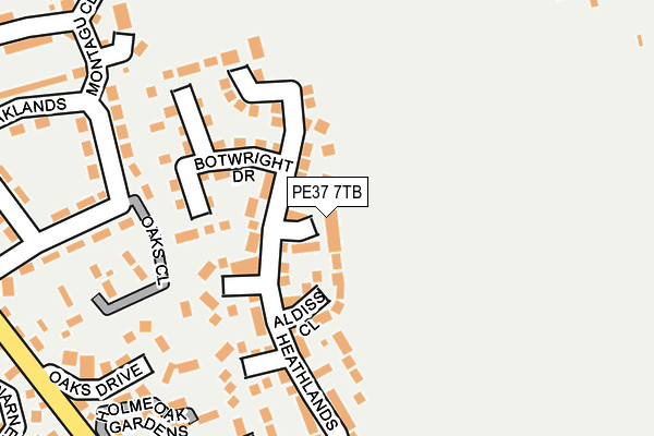 PE37 7TB map - OS OpenMap – Local (Ordnance Survey)