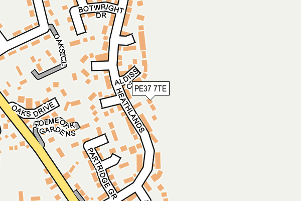 PE37 7TE map - OS OpenMap – Local (Ordnance Survey)