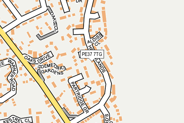 PE37 7TG map - OS OpenMap – Local (Ordnance Survey)