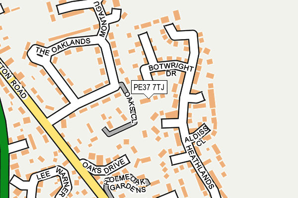 PE37 7TJ map - OS OpenMap – Local (Ordnance Survey)