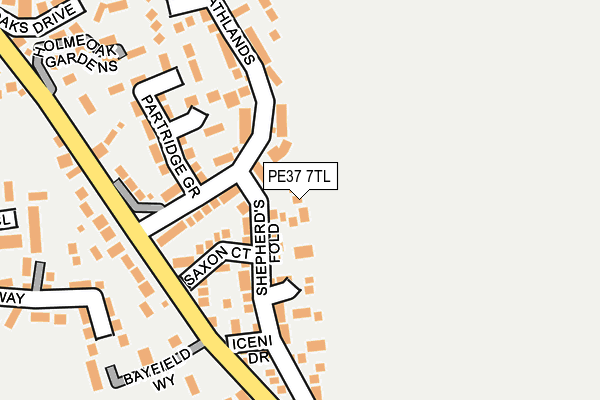 PE37 7TL map - OS OpenMap – Local (Ordnance Survey)