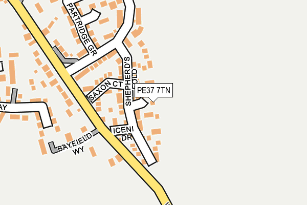 PE37 7TN map - OS OpenMap – Local (Ordnance Survey)