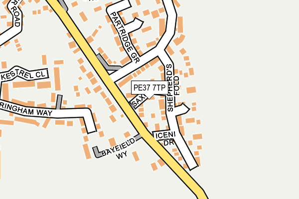 PE37 7TP map - OS OpenMap – Local (Ordnance Survey)