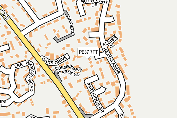 PE37 7TT map - OS OpenMap – Local (Ordnance Survey)