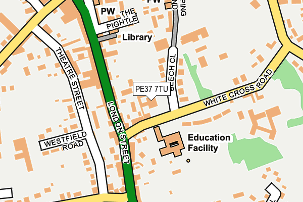 PE37 7TU map - OS OpenMap – Local (Ordnance Survey)