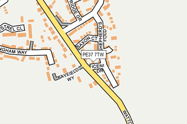 PE37 7TW map - OS OpenMap – Local (Ordnance Survey)