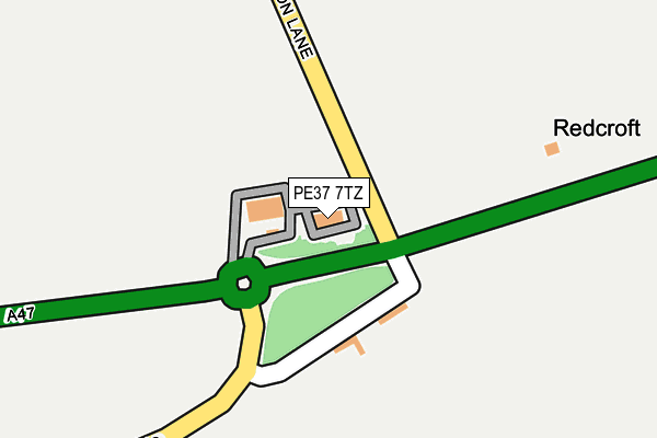PE37 7TZ map - OS OpenMap – Local (Ordnance Survey)