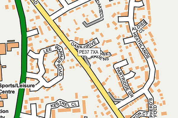 PE37 7XA map - OS OpenMap – Local (Ordnance Survey)