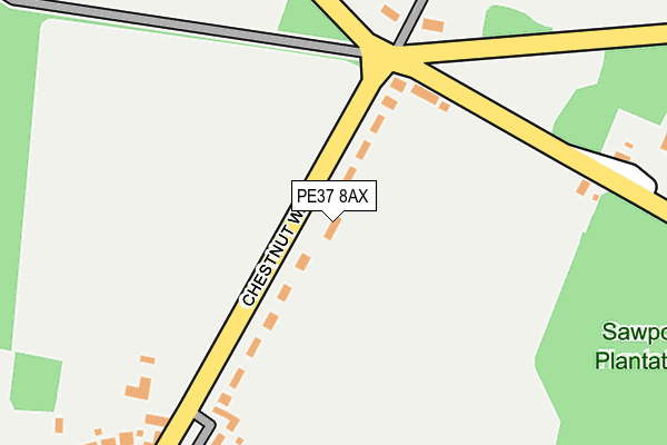 PE37 8AX map - OS OpenMap – Local (Ordnance Survey)