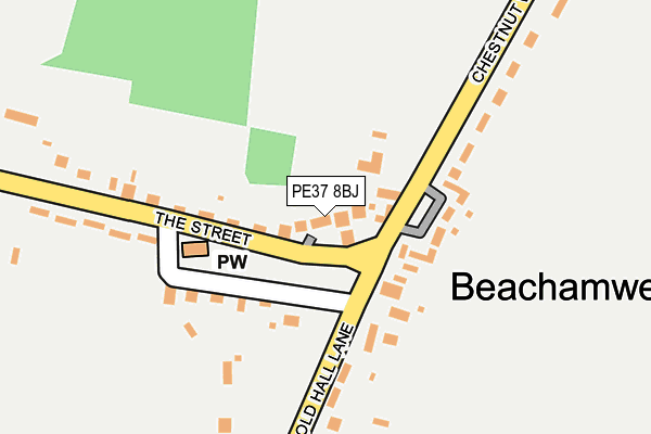 PE37 8BJ map - OS OpenMap – Local (Ordnance Survey)