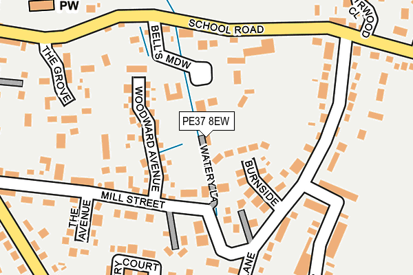 PE37 8EW map - OS OpenMap – Local (Ordnance Survey)