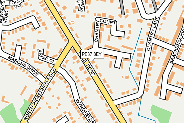 PE37 8EY map - OS OpenMap – Local (Ordnance Survey)