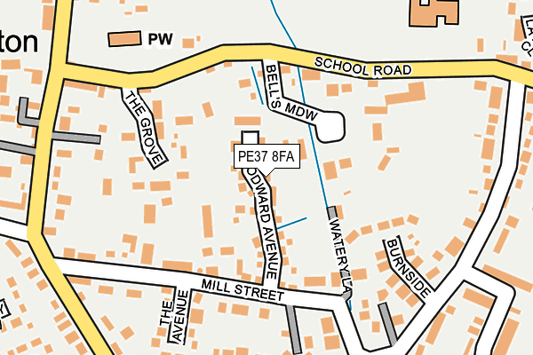 PE37 8FA map - OS OpenMap – Local (Ordnance Survey)