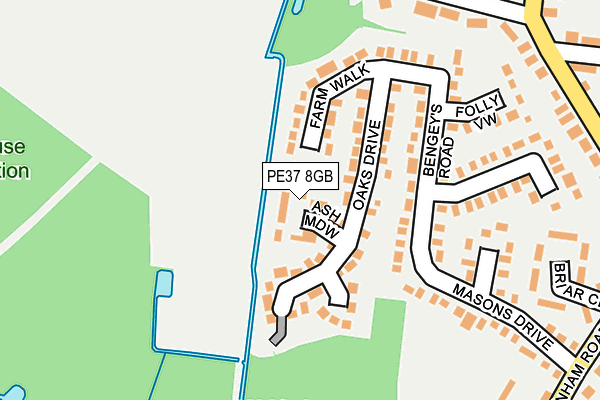PE37 8GB map - OS OpenMap – Local (Ordnance Survey)