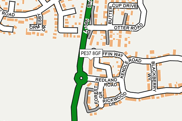 PE37 8GF map - OS OpenMap – Local (Ordnance Survey)