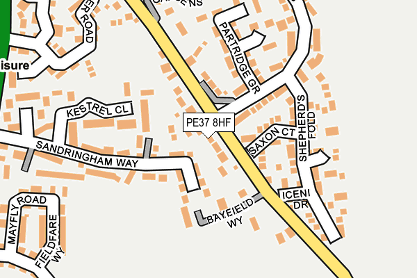 PE37 8HF map - OS OpenMap – Local (Ordnance Survey)