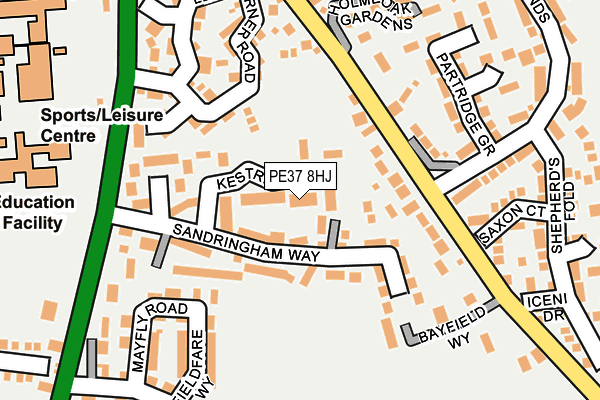 PE37 8HJ map - OS OpenMap – Local (Ordnance Survey)