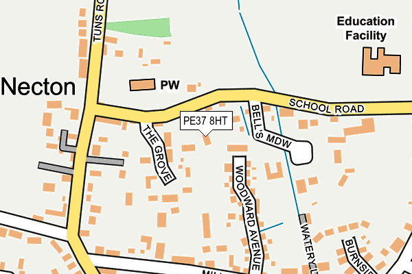 PE37 8HT map - OS OpenMap – Local (Ordnance Survey)