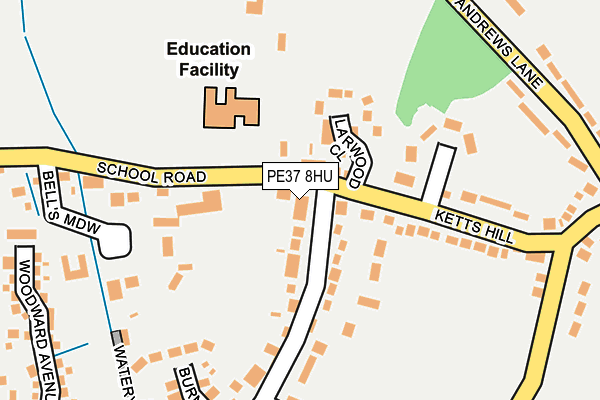 PE37 8HU map - OS OpenMap – Local (Ordnance Survey)