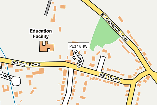 PE37 8HW map - OS OpenMap – Local (Ordnance Survey)