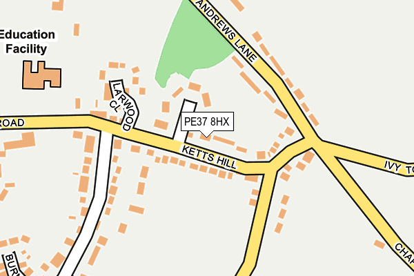 PE37 8HX map - OS OpenMap – Local (Ordnance Survey)
