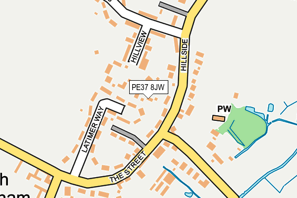 PE37 8JW map - OS OpenMap – Local (Ordnance Survey)