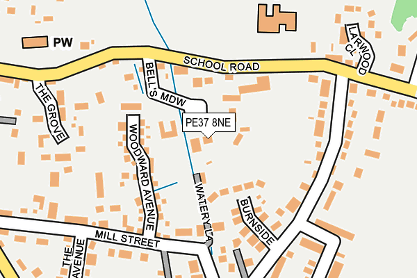 PE37 8NE map - OS OpenMap – Local (Ordnance Survey)
